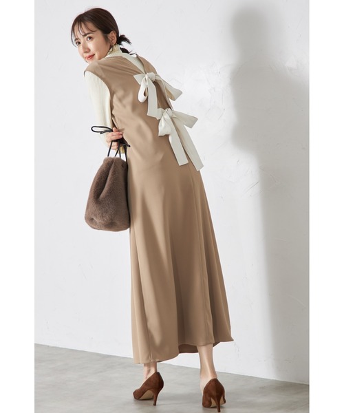 &. NOSTALGIA（アンドドットノスタルジア）の「【ZOZO限定】バックリボンジャンパースカート（ジャンパースカート・レディース・ブラック/ベージュ・M）」の11枚目の写真