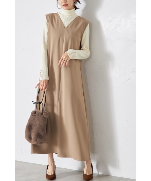 &. NOSTALGIA（アンドドットノスタルジア）の「【ZOZO限定】バックリボンジャンパースカート（ジャンパースカート・レディース・ブラック/ベージュ・M）」の14枚目の写真