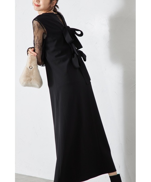 &. NOSTALGIA（アンドドットノスタルジア）の「【ZOZO限定】バックリボンジャンパースカート（ジャンパースカート・レディース・ブラック/ベージュ・M）」の21枚目の写真