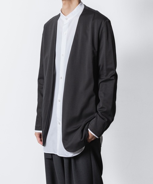 コットンダブルフェイス カラーレスカーディガン / COTTON DOUBLE FACE