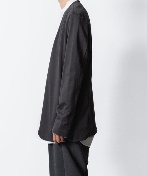 コットンダブルフェイス カラーレスカーディガン / COTTON DOUBLE FACE