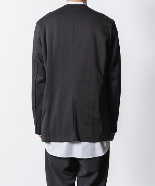 コットンダブルフェイス カラーレスカーディガン / COTTON DOUBLE FACE