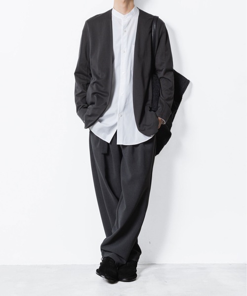 ATTACHMENT23AWダブルフェイスカラーレスカーディガンAJ32-084 ATTACHMENT23AWダブルフェイスカラーレスカーディガンAJ32-084