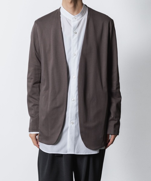 ATTACHMENT（アタッチメント）の「コットンダブルフェイス カラーレスカーディガン / COTTON DOUBLE FACE COLLARLESS CARDIGAN（カーディガン/ボレロ・メンズ・ブラック/ダークグレー/グレー/ライトブラウン・1/2/3）」の14枚目の写真
