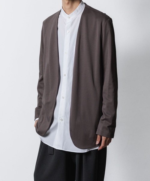 ATTACHMENT（アタッチメント）の「コットンダブルフェイス カラーレスカーディガン / COTTON DOUBLE FACE COLLARLESS CARDIGAN（カーディガン/ボレロ・メンズ・ブラック/ダークグレー/グレー/ライトブラウン・1/2/3）」の15枚目の写真