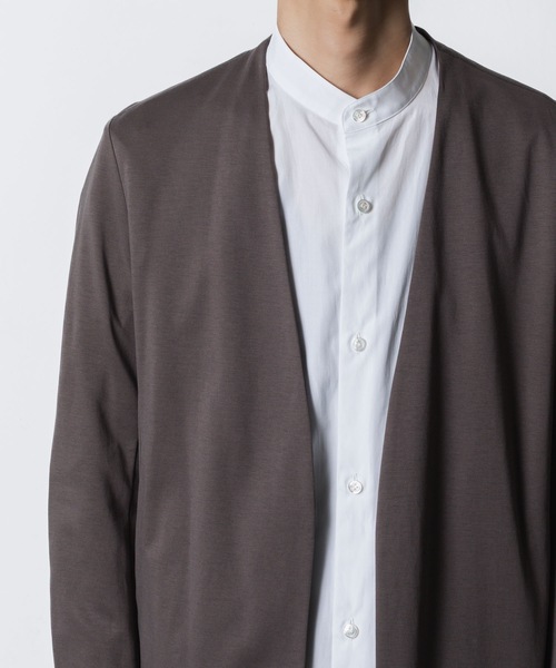 ATTACHMENT（アタッチメント）の「コットンダブルフェイス カラーレスカーディガン / COTTON DOUBLE FACE COLLARLESS CARDIGAN（カーディガン/ボレロ・メンズ・ブラック/ダークグレー/グレー/ライトブラウン・1/2/3）」の19枚目の写真