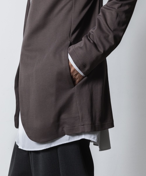 ATTACHMENT（アタッチメント）の「コットンダブルフェイス カラーレスカーディガン / COTTON DOUBLE FACE COLLARLESS CARDIGAN（カーディガン/ボレロ・メンズ・ブラック/ダークグレー/グレー/ライトブラウン・1/2/3）」の20枚目の写真