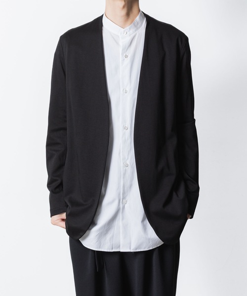 ATTACHMENT23AWダブルフェイスカラーレスカーディガンAJ32-084 ATTACHMENT23AWダブルフェイスカラーレスカーディガンAJ32-084