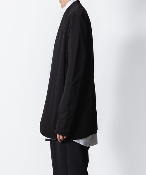 コットンダブルフェイス カラーレスカーディガン / COTTON DOUBLE FACE