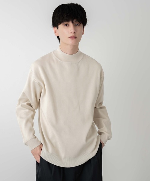 WEGO(ウィゴー)の「WEGO/ミラノリブモックネックプルオーバー(ニット/セーター・メンズ・ブラック/ホワイト・MEDIUM/LARGE)」の3枚目の写真
