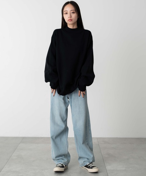 WEGO(ウィゴー)の「WEGO/ミラノリブモックネックプルオーバー(ニット/セーター・メンズ・ブラック/ホワイト・MEDIUM/LARGE)」の8枚目の写真
