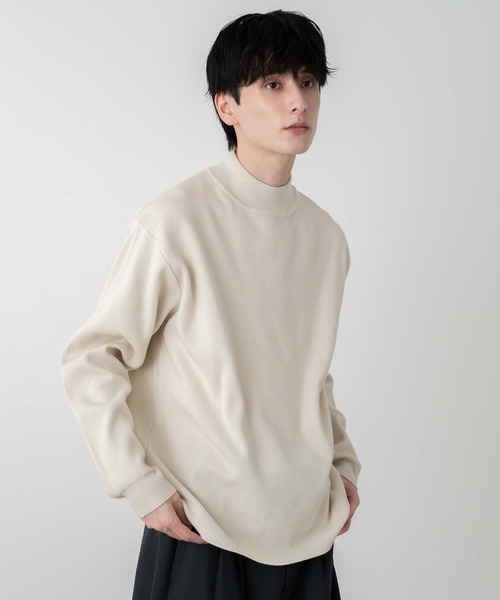 WEGO(ウィゴー)の「WEGO/ミラノリブモックネックプルオーバー(ニット/セーター・メンズ・ブラック/ホワイト・MEDIUM/LARGE)」の9枚目の写真
