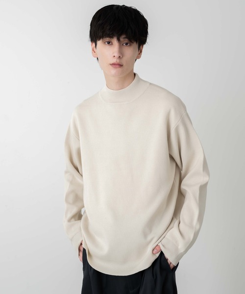 WEGO(ウィゴー)の「WEGO/ミラノリブモックネックプルオーバー(ニット/セーター・メンズ・ブラック/ホワイト・MEDIUM/LARGE)」の10枚目の写真
