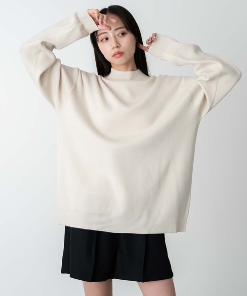 WEGO(ウィゴー)の「WEGO/ミラノリブモックネックプルオーバー(ニット/セーター・メンズ・ブラック/ホワイト・MEDIUM/LARGE)」の12枚目の写真