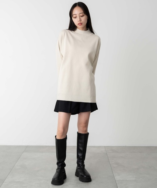 WEGO(ウィゴー)の「WEGO/ミラノリブモックネックプルオーバー(ニット/セーター・メンズ・ブラック/ホワイト・MEDIUM/LARGE)」の14枚目の写真