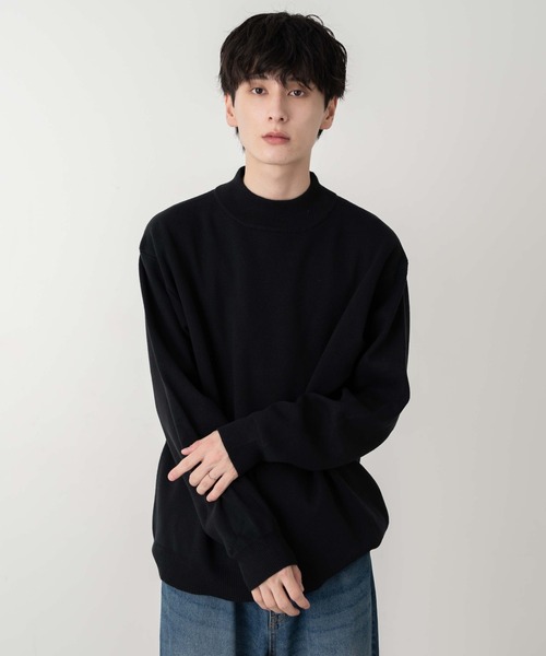 WEGO(ウィゴー)の「WEGO/ミラノリブモックネックプルオーバー(ニット/セーター・メンズ・ブラック/ホワイト・MEDIUM/LARGE)」の15枚目の写真