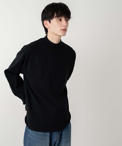WEGO(ウィゴー)の「WEGO/ミラノリブモックネックプルオーバー(ニット/セーター・メンズ・ブラック/ホワイト・MEDIUM/LARGE)」の16枚目の写真