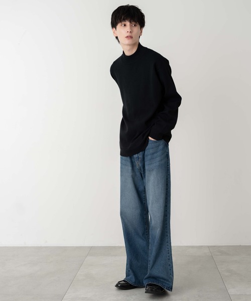 WEGO(ウィゴー)の「WEGO/ミラノリブモックネックプルオーバー(ニット/セーター・メンズ・ブラック/ホワイト・MEDIUM/LARGE)」の17枚目の写真