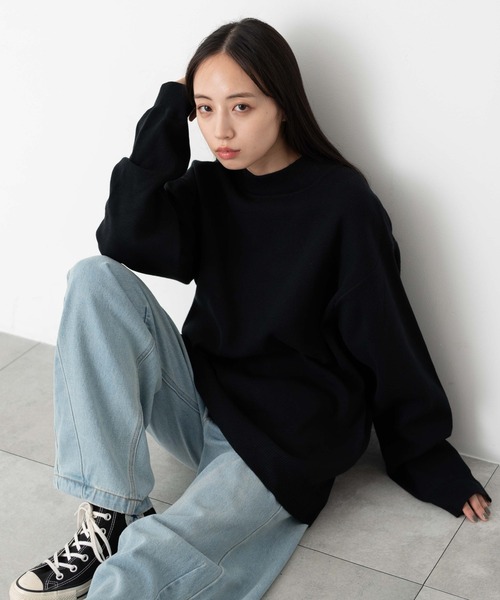 WEGO(ウィゴー)の「WEGO/ミラノリブモックネックプルオーバー(ニット/セーター・メンズ・ブラック/ホワイト・MEDIUM/LARGE)」の18枚目の写真