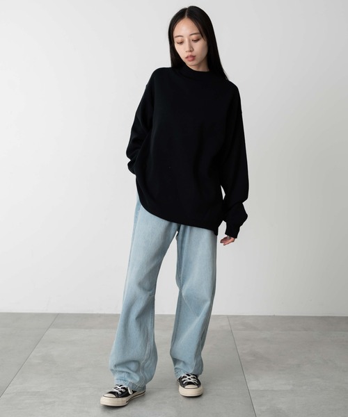 WEGO(ウィゴー)の「WEGO/ミラノリブモックネックプルオーバー(ニット/セーター・メンズ・ブラック/ホワイト・MEDIUM/LARGE)」の20枚目の写真
