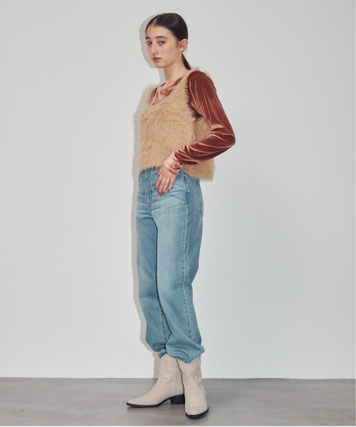 MOCOA'S(モコアズ)の「ラウンドネックベロアトップス(Tシャツ/カットソー・レディース・グリーン/ブラウン系その他/ナチュラル・FREE)」の12枚目の写真