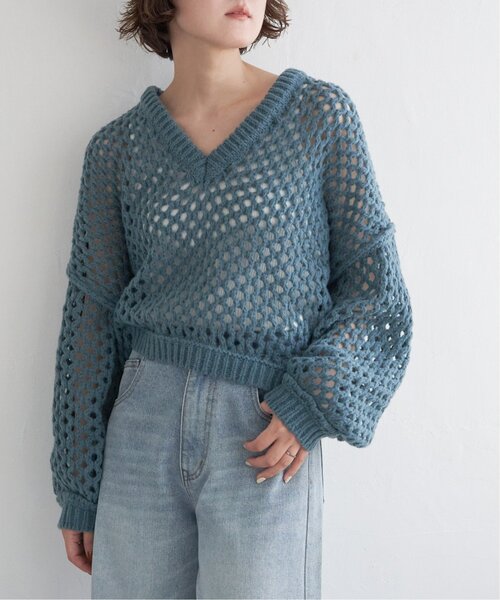 notch.（ノッチ）の「ハニカムプルオーバーニット（ニット/セーター・レディース・グレー/グリーン・M）」の18枚目の写真