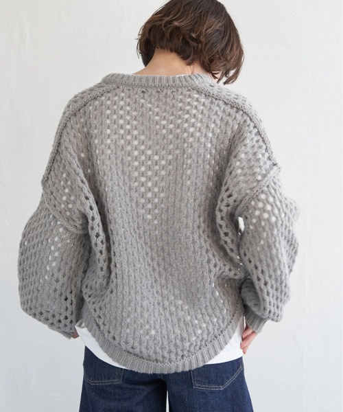 notch.（ノッチ）の「ハニカムプルオーバーニット（ニット/セーター・レディース・グレー/グリーン・M）」の2枚目の写真
