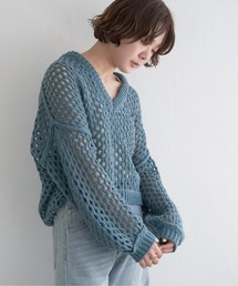 ハニカムプルオーバーニット