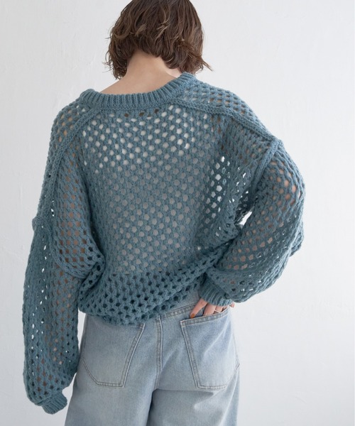 notch.（ノッチ）の「ハニカムプルオーバーニット（ニット/セーター・レディース・グレー/グリーン・M）」の10枚目の写真