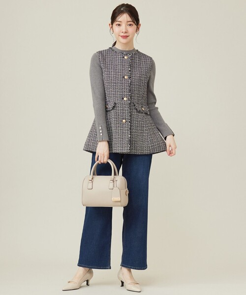 ANY SIS(エニィスィス)の「【洗える】リブインナー ニット(ニット/セーター・レディース・ライトグレー系/ブラック系/アイボリー系/ブラック系2・2)」の12枚目の写真