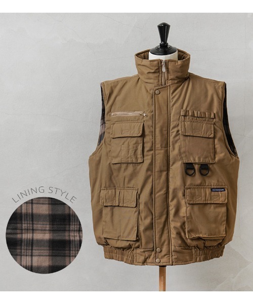 HOUSTON（ヒューストン）の「Renegade Sports レネゲードスポーツ RENE001 ウォーターレジスタント フィッシングベスト（ダウンベスト・メンズ・ブラック/オリーブ/キャメル/ネイビー・M/L/XL/XXL）」の13枚目の写真