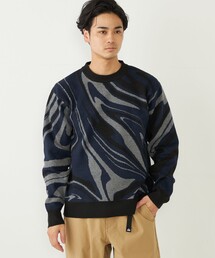 SHIPS Colors:〈洗濯機可能〉総柄 ジャカード ニット