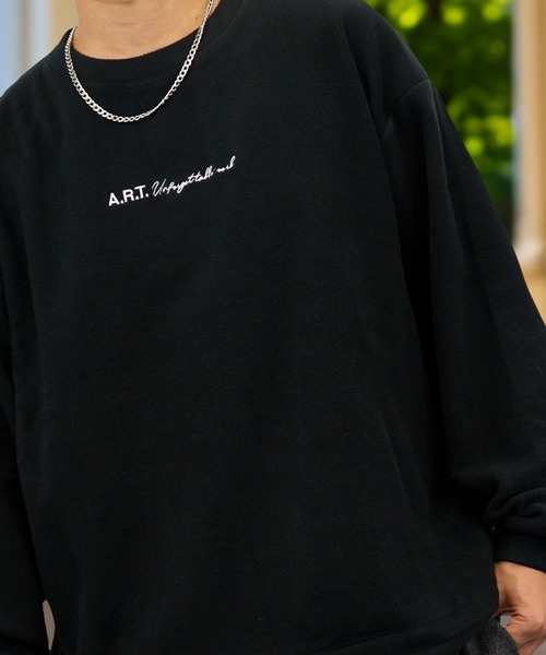 Burner（バーナー）の「【GROOVY STORE】デザイン刺繍 オーバーサイズフリーストレーナー（スウェット・メンズ・アイボリー/ブラック/ネイビー/ラベンダー/スミクロ/ダークグリーン系1/ライトブラック/ブラック系1/ダークブラウン/グリーン系/ダークネイビー/ネイビー系1/ホワイト系4/ブラック系3/ホワイト系/ホワイト系2/ブラック系5/ホワイト系3/ブラック系2/ダークグリーン/ホワイト系5/ブラック系4/ネイビー系2/ホワイト系その他6/ブラック系6/ダークブラウン系2/ダークグリーン系2/ホワイト系7/ブラック系7/杢グレー/グレイッシュブルー・M/L/LL）」の12枚目の写真