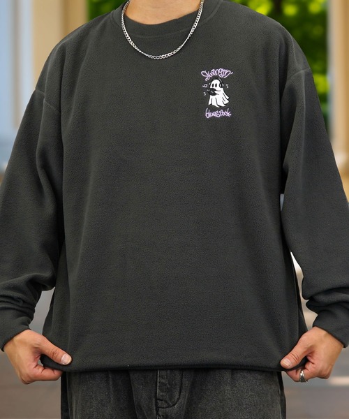 Burner（バーナー）の「【GROOVY STORE】デザイン刺繍 オーバーサイズフリーストレーナー（スウェット・メンズ・アイボリー/ブラック/ネイビー/ラベンダー/スミクロ/ダークグリーン系1/ライトブラック/ブラック系1/ダークブラウン/グリーン系/ダークネイビー/ネイビー系1/ホワイト系4/ブラック系3/ホワイト系/ホワイト系2/ブラック系5/ホワイト系3/ブラック系2/ダークグリーン/ホワイト系5/ブラック系4/ネイビー系2/ホワイト系その他6/ブラック系6/ダークブラウン系2/ダークグリーン系2/ホワイト系7/ブラック系7/杢グレー/グレイッシュブルー・M/L/LL）」の14枚目の写真