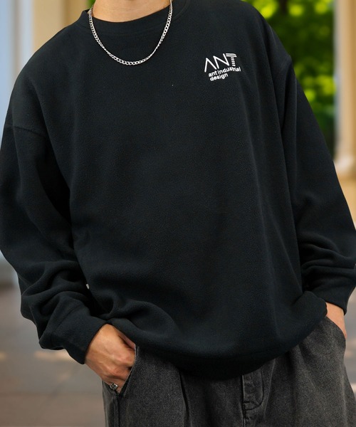 Burner（バーナー）の「【GROOVY STORE】デザイン刺繍 オーバーサイズフリーストレーナー（スウェット・メンズ・アイボリー/ブラック/ネイビー/ラベンダー/スミクロ/ダークグリーン系1/ライトブラック/ブラック系1/ダークブラウン/グリーン系/ダークネイビー/ネイビー系1/ホワイト系4/ブラック系3/ホワイト系/ホワイト系2/ブラック系5/ホワイト系3/ブラック系2/ダークグリーン/ホワイト系5/ブラック系4/ネイビー系2/ホワイト系その他6/ブラック系6/ダークブラウン系2/ダークグリーン系2/ホワイト系7/ブラック系7/杢グレー/グレイッシュブルー・M/L/LL）」の15枚目の写真