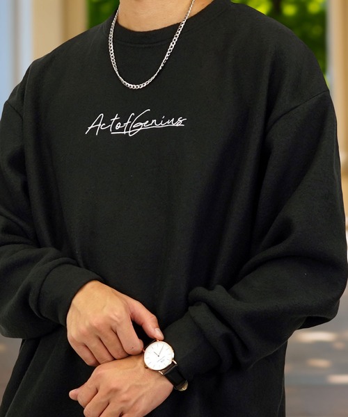 Burner（バーナー）の「【GROOVY STORE】デザイン刺繍 オーバーサイズフリーストレーナー（スウェット・メンズ・アイボリー/ブラック/ネイビー/ラベンダー/スミクロ/ダークグリーン系1/ライトブラック/ブラック系1/ダークブラウン/グリーン系/ダークネイビー/ネイビー系1/ホワイト系4/ブラック系3/ホワイト系/ホワイト系2/ブラック系5/ホワイト系3/ブラック系2/ダークグリーン/ホワイト系5/ブラック系4/ネイビー系2/ホワイト系その他6/ブラック系6/ダークブラウン系2/ダークグリーン系2/ホワイト系7/ブラック系7/杢グレー/グレイッシュブルー・M/L/LL）」の18枚目の写真