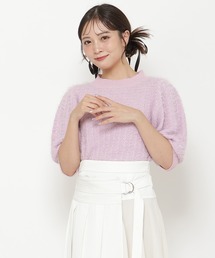 ミックスシャギーニットトップス