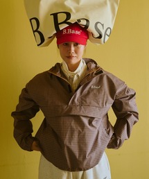 B.Base ブラウンチェック アノラックジャケット アノラック」に該当するジャケット/アウター（ブラウン/茶色系