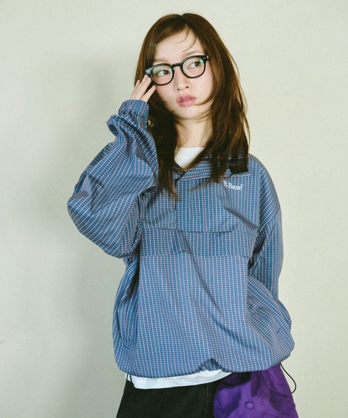 Broken Base パデッドナイロンテックアノラック ライトブルーチェック ナイロンテックアノラック（ナイロンジャケット）｜BROKEN BASE