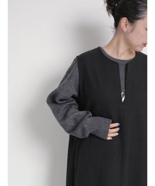 sm2rhythm（サマンサモスモスリズム）の「ウールライクキーネックワンピース（ワンピース・レディース・グレー/ブラック/ベージュ・M/L）」の9枚目の写真