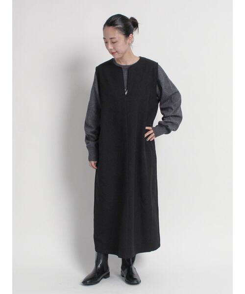 sm2rhythm（サマンサモスモスリズム）の「ウールライクキーネックワンピース（ワンピース・レディース・グレー/ブラック/ベージュ・M/L）」の10枚目の写真