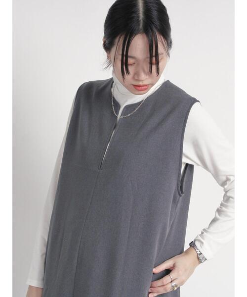 sm2rhythm（サマンサモスモスリズム）の「ウールライクキーネックワンピース（ワンピース・レディース・グレー/ブラック/ベージュ・M/L）」の14枚目の写真