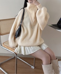 《Delfy》ハーフジップセーラーカラーニット