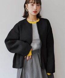Meli rich | ランタンスリーブノーカラーブルゾン(ブルゾン)