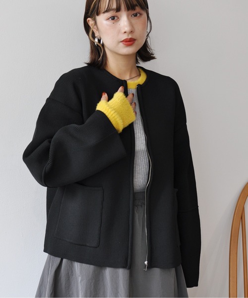 Meli rich（メリーリッチ）の「ランタンスリーブノーカラーブルゾン（ブルゾン・レディース・ブラック/グレイッシュベージュ/グレー・FREE）」の7枚目の写真