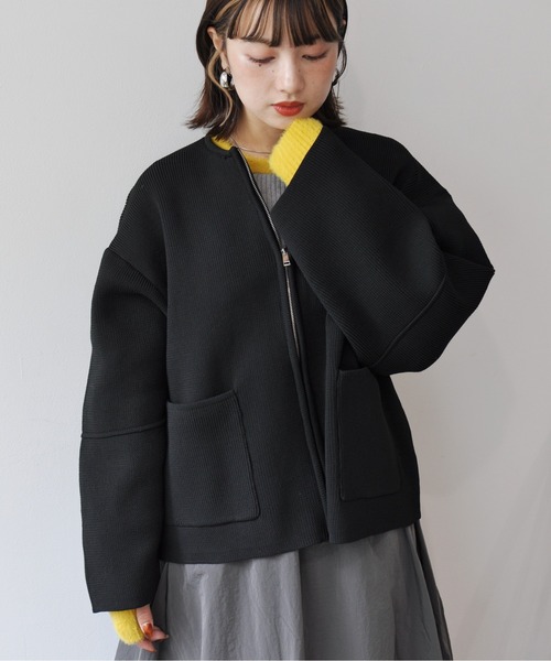 Meli rich（メリーリッチ）の「ランタンスリーブノーカラーブルゾン（ブルゾン・レディース・ブラック/グレイッシュベージュ/グレー・FREE）」の11枚目の写真