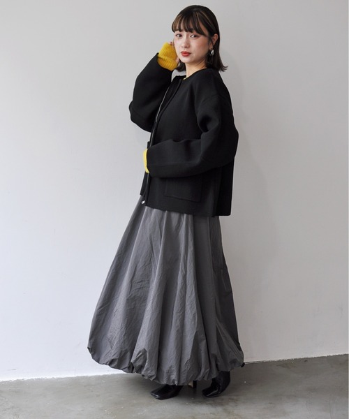 Meli rich（メリーリッチ）の「ランタンスリーブノーカラーブルゾン（ブルゾン・レディース・ブラック/グレイッシュベージュ/グレー・FREE）」の15枚目の写真