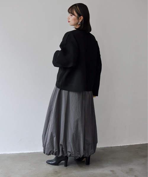 Meli rich（メリーリッチ）の「ランタンスリーブノーカラーブルゾン（ブルゾン・レディース・ブラック/グレイッシュベージュ/グレー・FREE）」の16枚目の写真