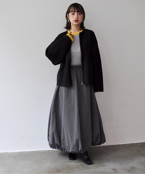 Meli rich（メリーリッチ）の「ランタンスリーブノーカラーブルゾン（ブルゾン・レディース・ブラック/グレイッシュベージュ/グレー・FREE）」の17枚目の写真