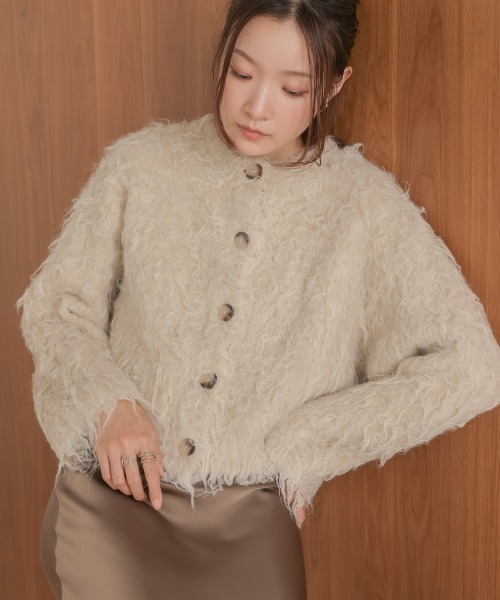 バブ Bab MIXシャギーニットカーディガン （GRAY） バブ Bab MIXシャギーニットカーディガン （GRAY